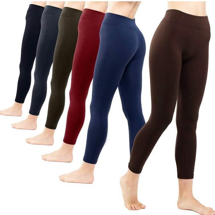 6-Pack: Women’s Extra Fleece Leggings High Waist Women's Bottoms - DailySale