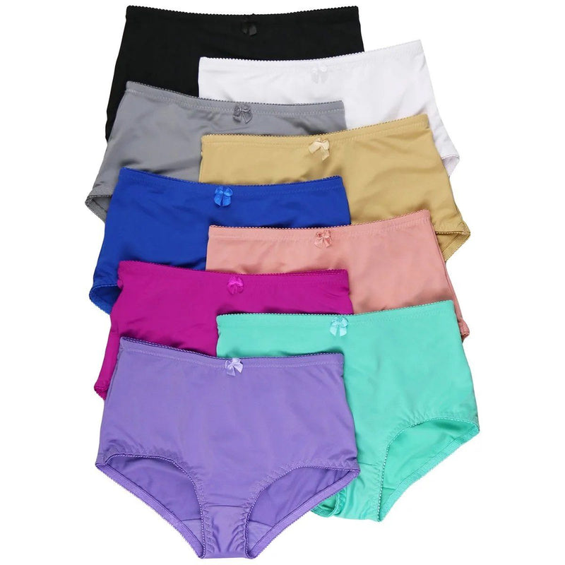 6-Pack: ToBeInStyle Women's High Waisted Solid Beach Vibe Gridle Panti