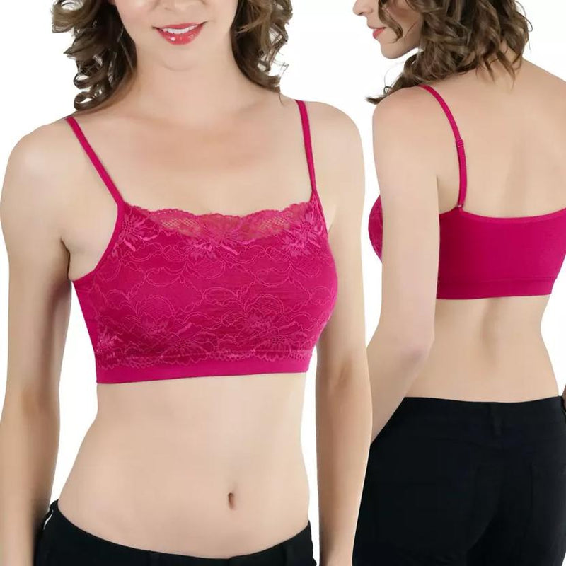 6-Pack: Women's Lace Over Modesty Panel Padded Bralettes Women's Clothing - DailySale