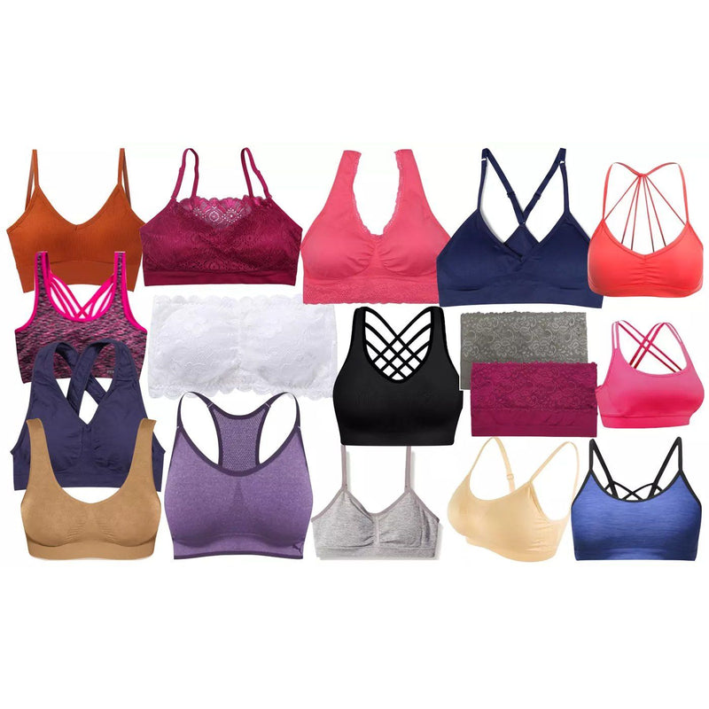 6-Pack: Women's Mystery Seamless Sports and Lounging Bras Women's Clothing - DailySale