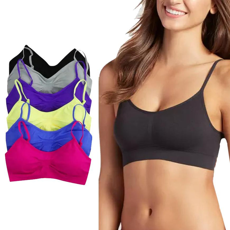 6-Pack: Women's Neon Wirefree Padded Sports Bralette Women's Clothing - DailySale