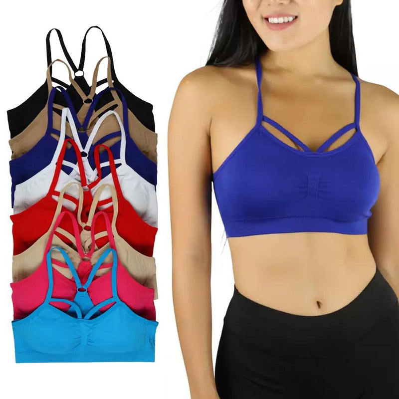 6-Pack: Women's Padded Strappy Cami Style Bras Women's Clothing - DailySale