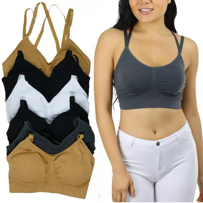 6-Pack: Women's Seamless Everyday Bra with Cross Back Women's Clothing - DailySale