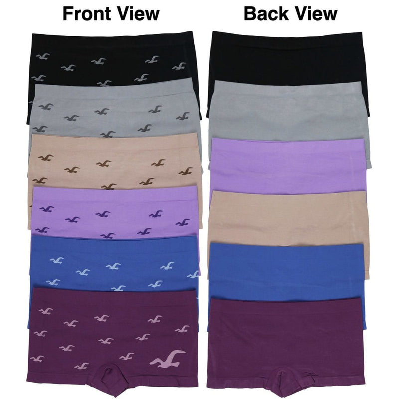 6-Pack: Women's Seamless Stretch Boyshort Panties Women's Clothing - DailySale