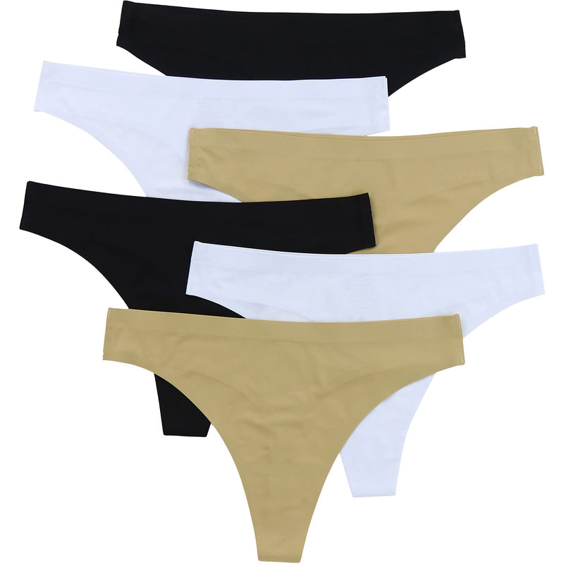 6-Pack: Women's Solid Classic Assortment Thongs Women's Lingerie S - DailySale