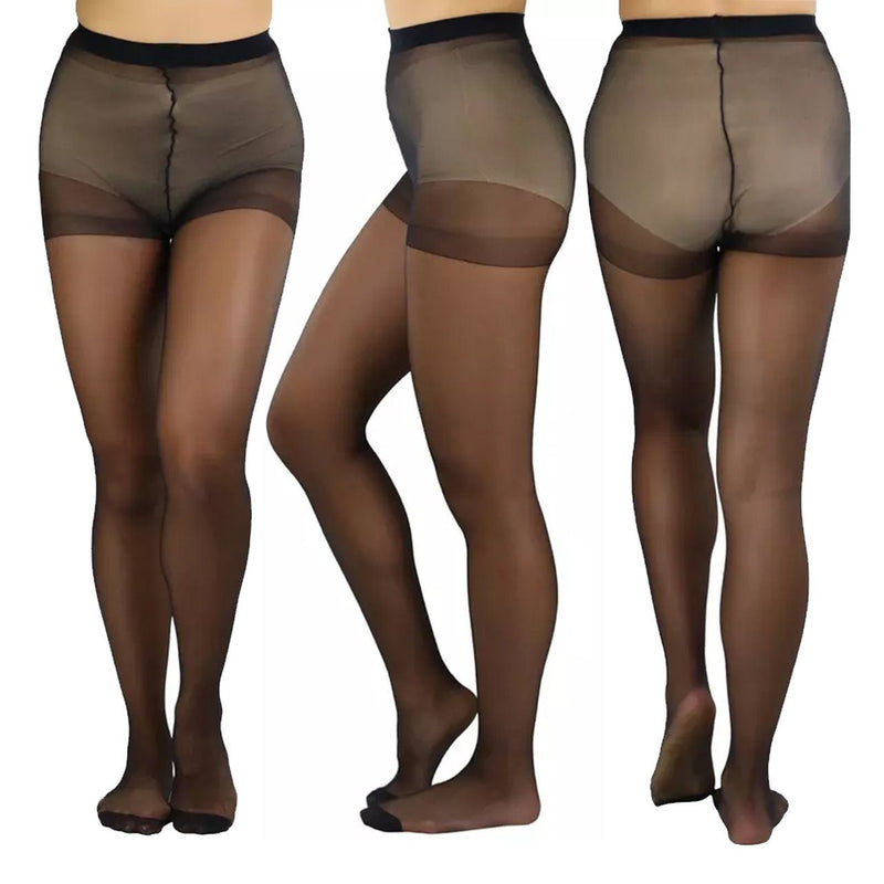 6-Pack: Women's Solid Color Basic Sheer Pantyhose Women's Clothing Black - DailySale