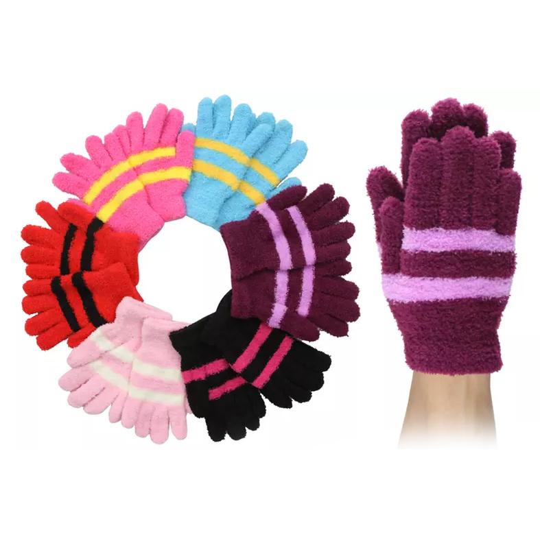 6-Pack: Women's Solid Magic And Plush Warm Gloves Women's Accessories Stripe - DailySale