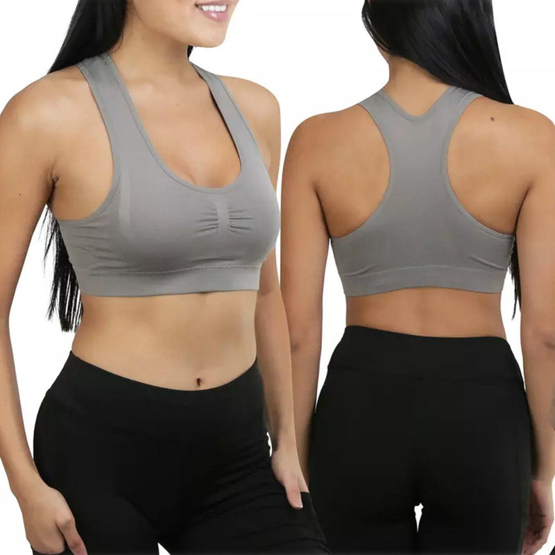 6-Pack: Women's Supportive Padded Racerback Sports Bras Women's Clothing - DailySale