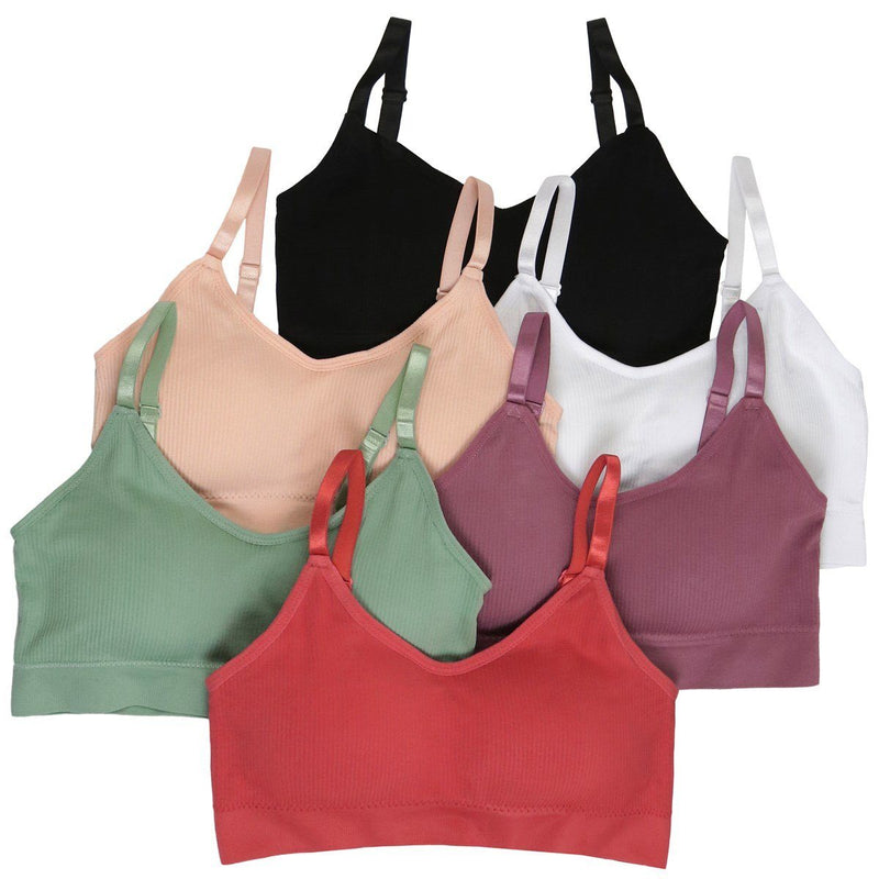 6-Pack: Women's Wire-Free Bralette With Adjustable Straps Women's Clothing - DailySale