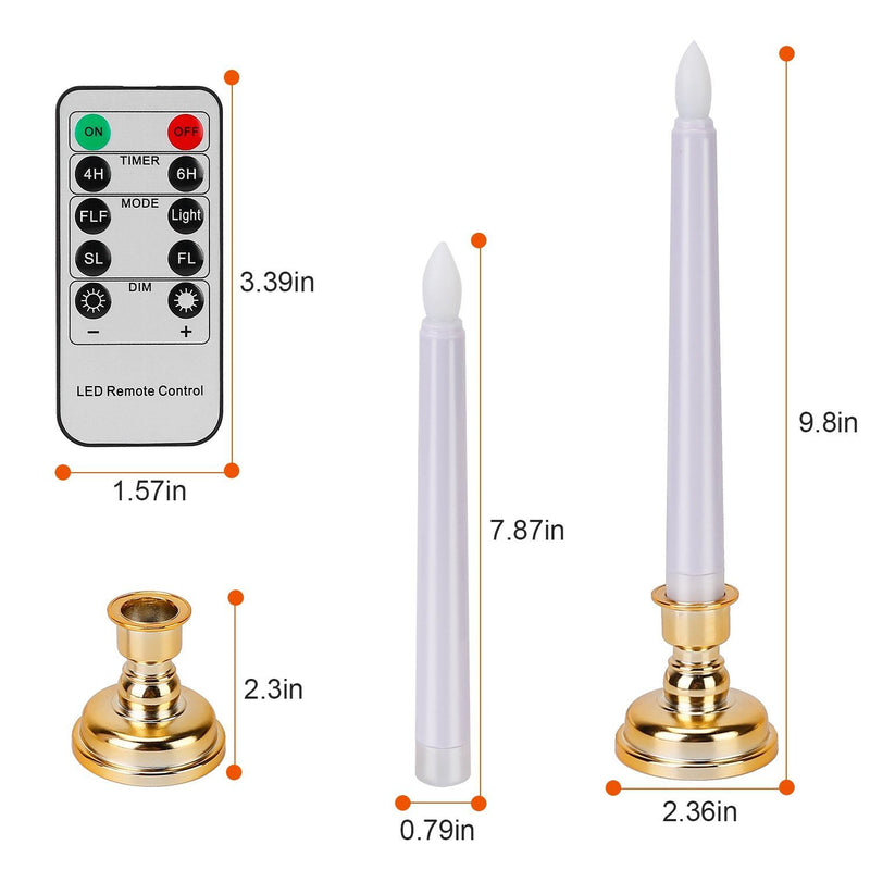 6-Packs: Flameless Taper Candles with 4 Light Modes and Remote Control Indoor Lighting - DailySale