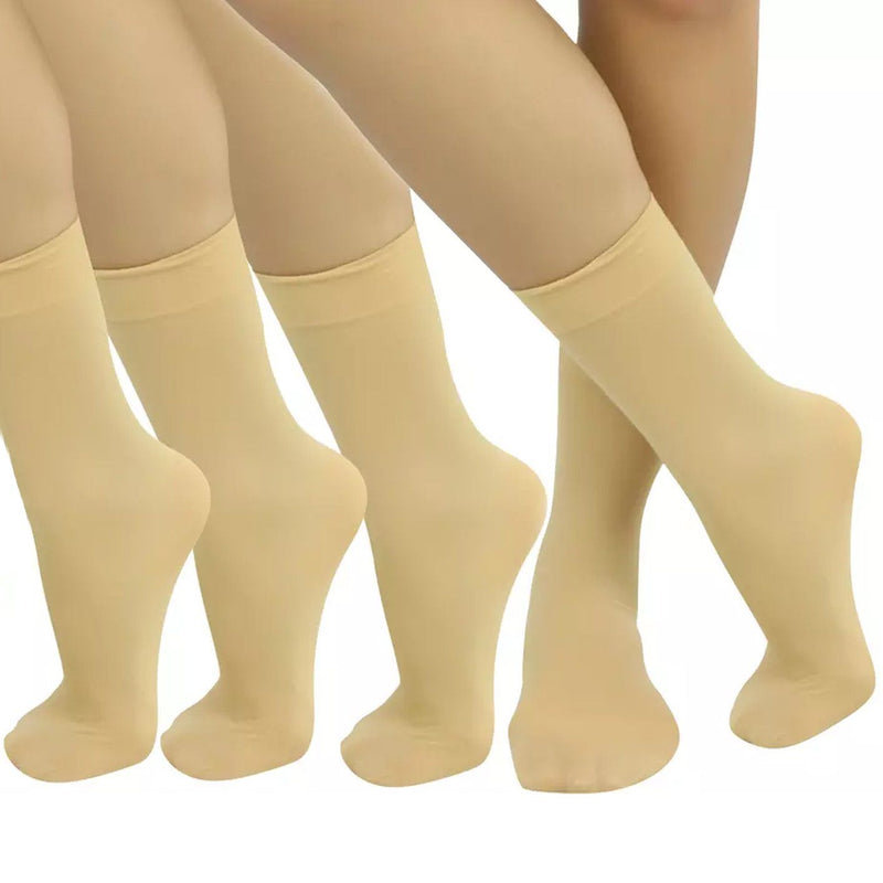 6-Pair: Ankle High Opaque Nylon Trouser Socks Men's Accessories Beige - DailySale