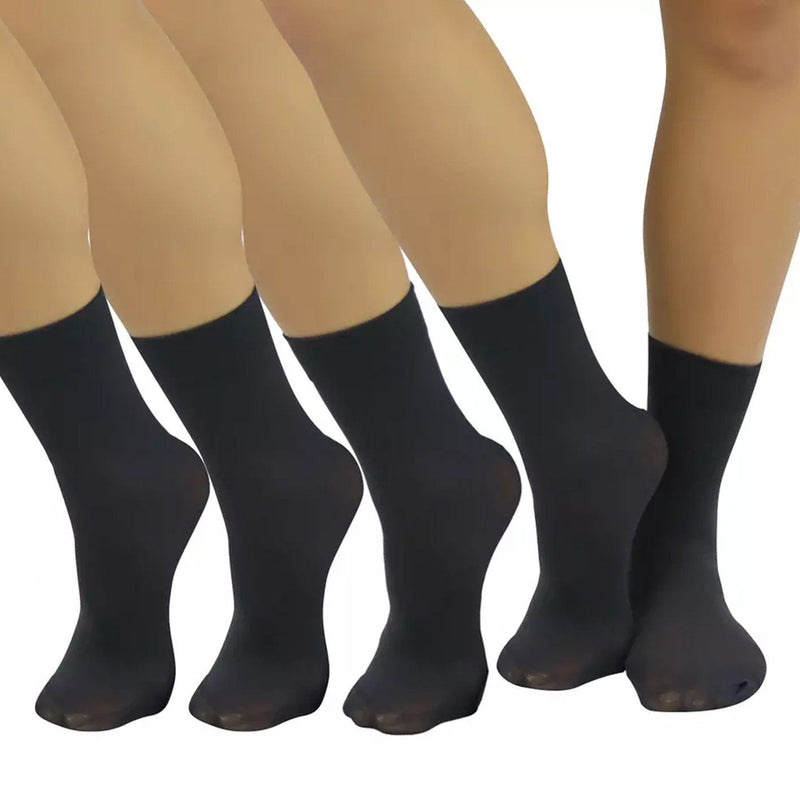 12 Pairs Women Trouser Socks with Comfort Band Stretchy Spandex Opaque  Assorted Color - Walmart.com