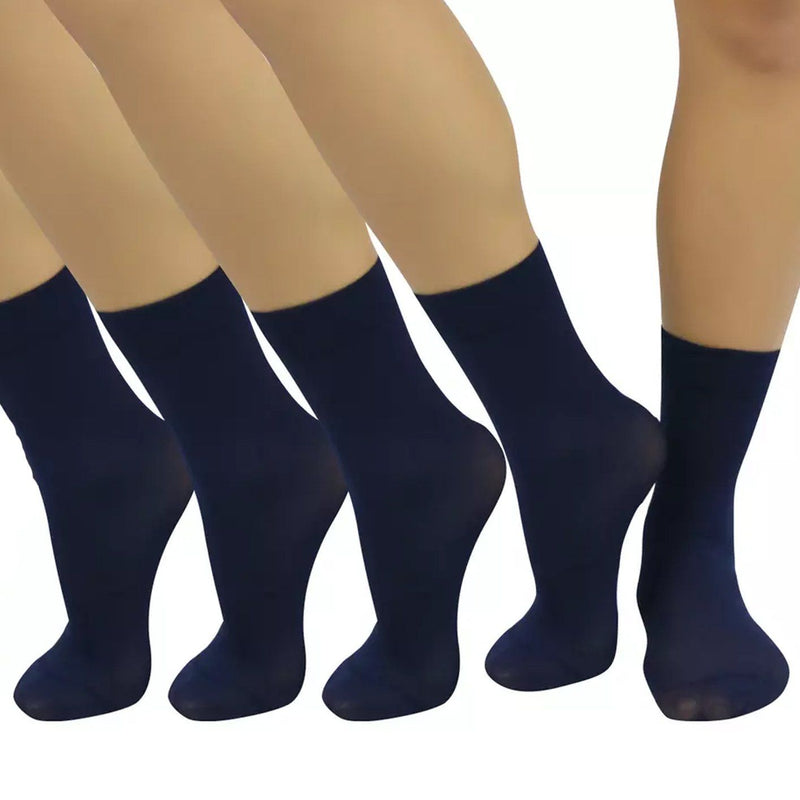 6-Pair: Ankle High Opaque Nylon Trouser Socks Men's Accessories Navy - DailySale