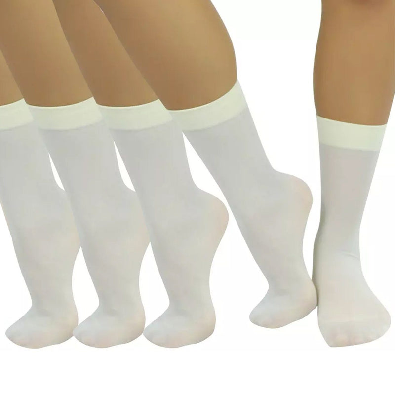 6-Pair: Ankle High Opaque Nylon Trouser Socks Men's Accessories Off-White - DailySale