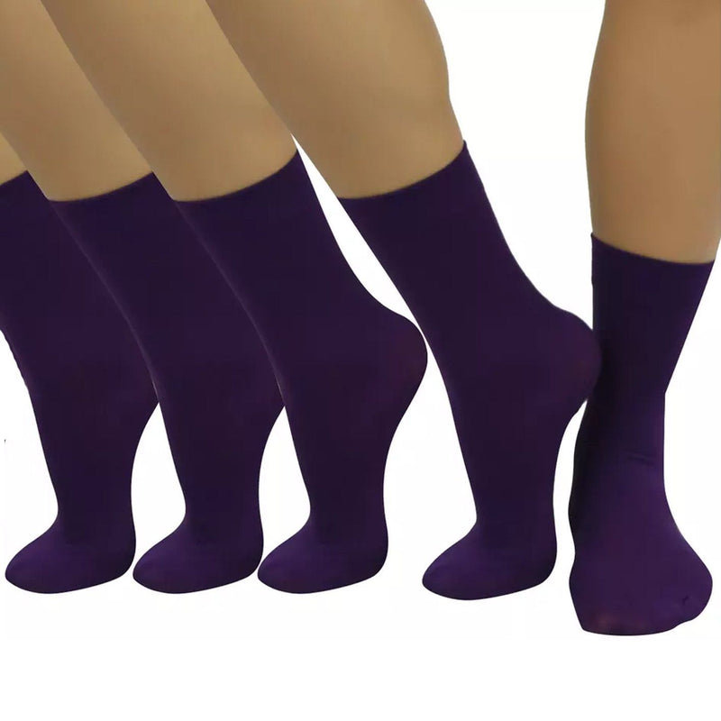 6-Pair: Ankle High Opaque Nylon Trouser Socks Men's Accessories Purple - DailySale