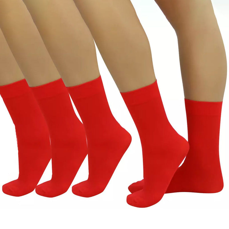 6-Pair: Ankle High Opaque Nylon Trouser Socks Men's Accessories Red - DailySale
