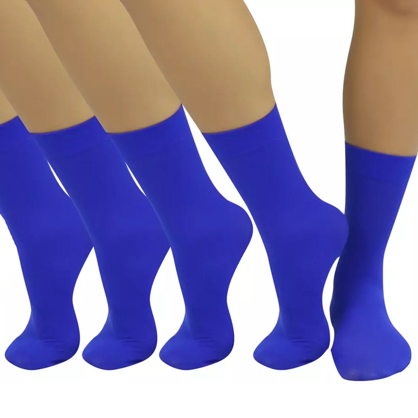 6-Pair: Ankle High Opaque Nylon Trouser Socks Men's Accessories Royal - DailySale