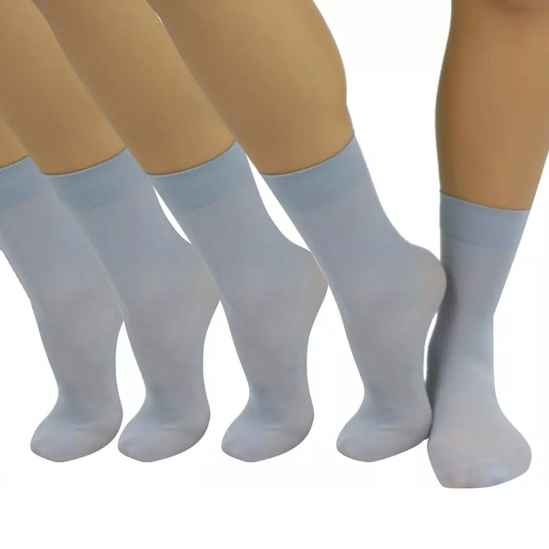 6-Pair: Ankle High Opaque Nylon Trouser Socks Men's Accessories Silver - DailySale