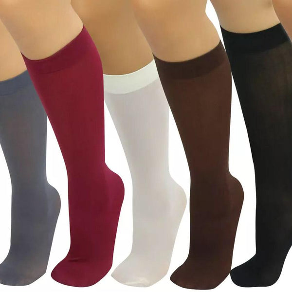 6-Pair: Assorted Knee High Opaque Nylon Classic Socks Men's Accessories Basic Assortment - DailySale