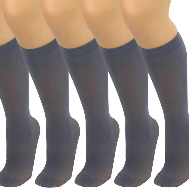 6-Pair: Assorted Knee High Opaque Nylon Classic Socks Men's Accessories Gray - DailySale