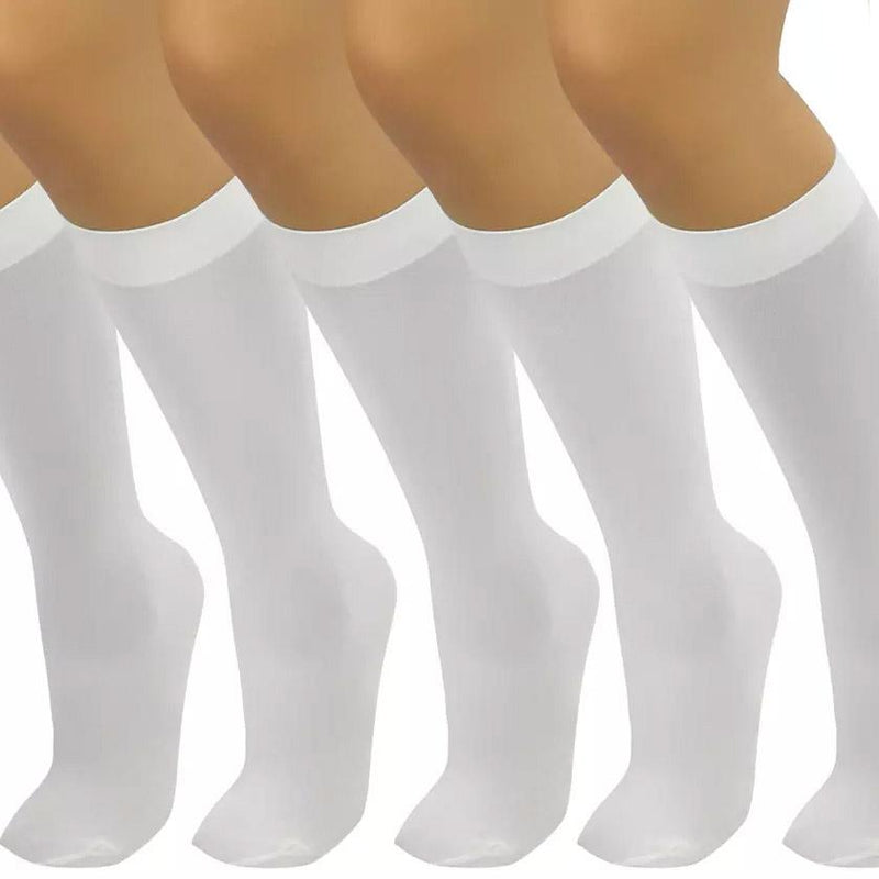 6-Pair: Assorted Knee High Opaque Nylon Classic Socks Men's Accessories White - DailySale