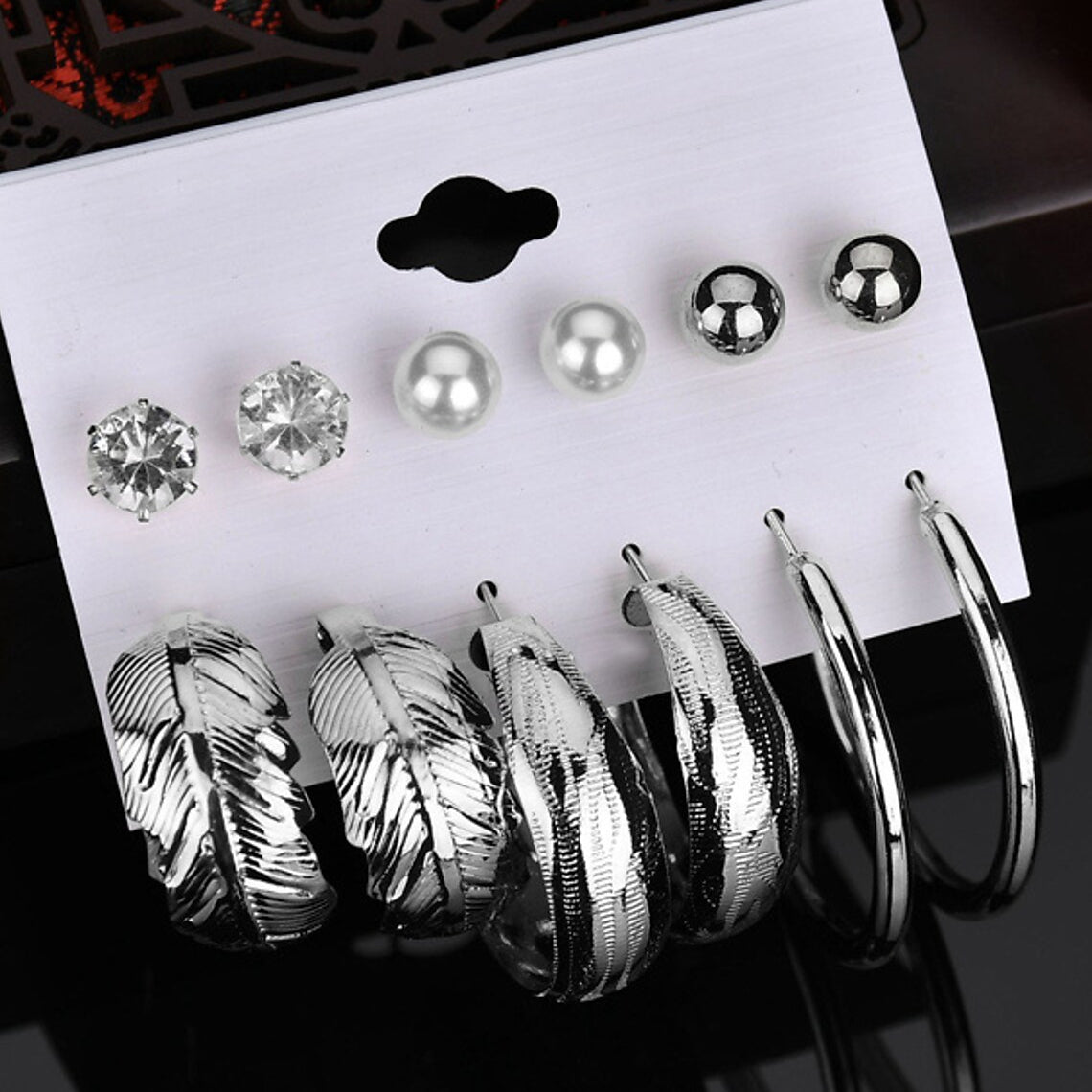 6-Pair: Women's Simple Fashion Modern Trendy Earrings Earrings Silver - DailySale