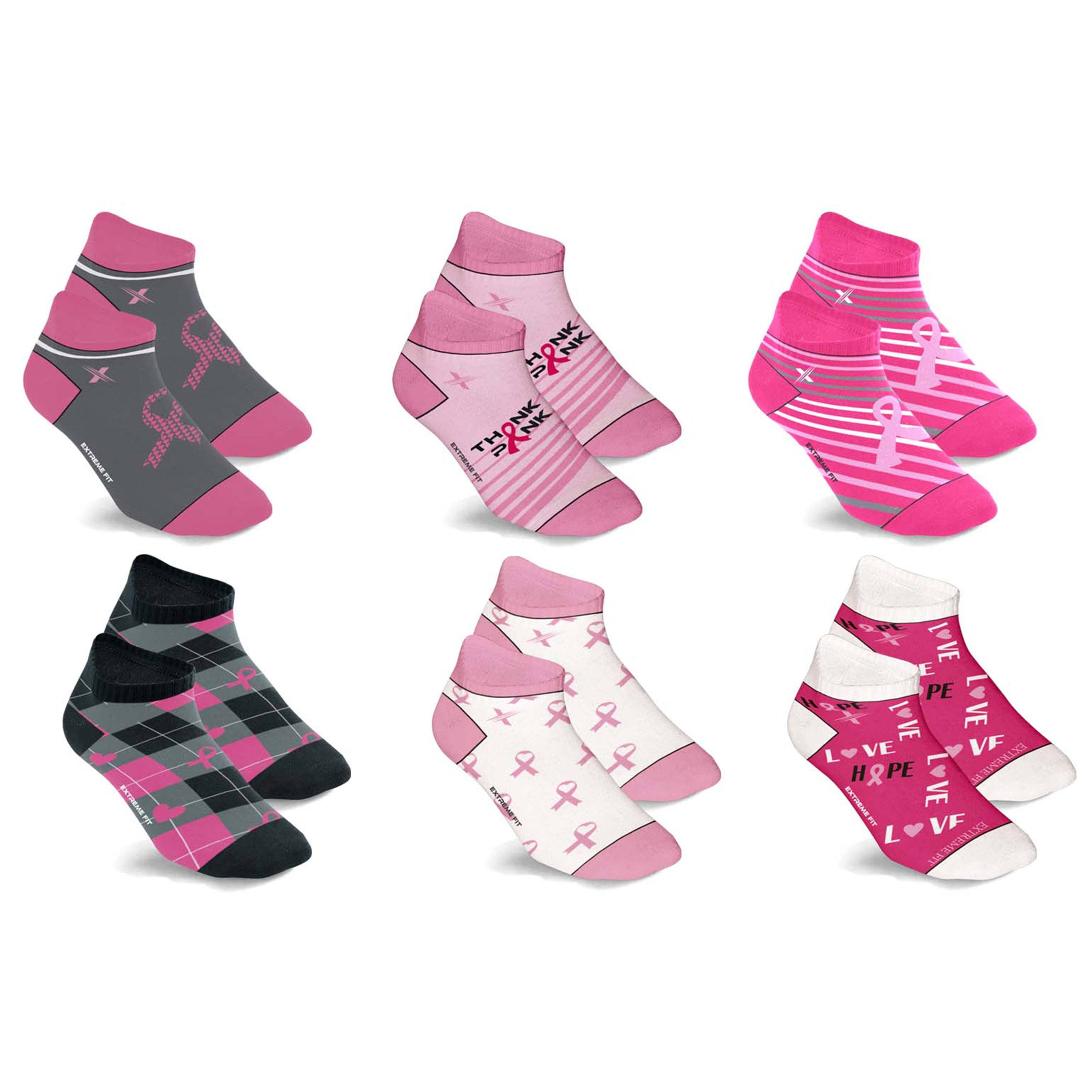 6-Pairs: Breast Cancer Awareness Ankle Compression Socks Women's Shoes & Accessories - DailySale