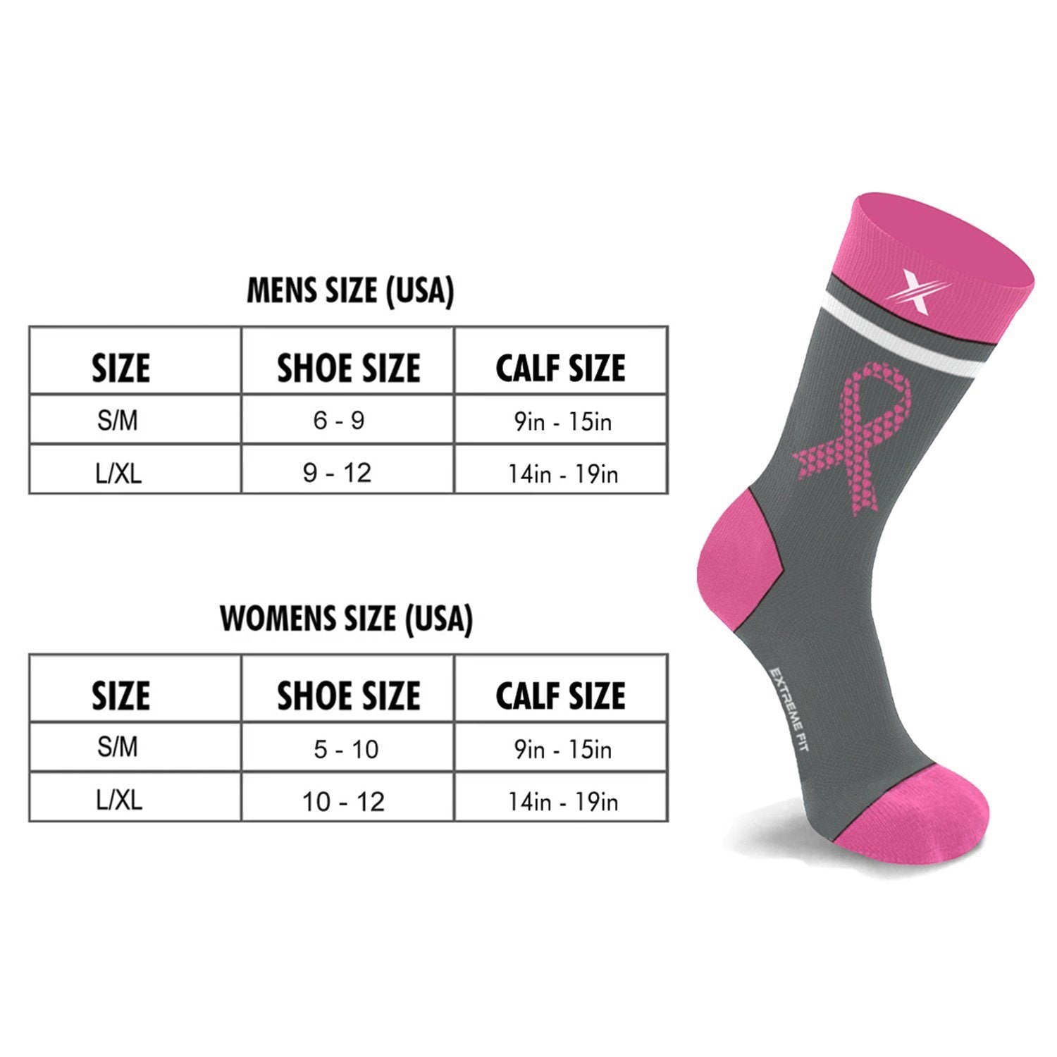 6-Pairs: Breast Cancer Awareness Crew Length Everyday Wear Compression Socks Women's Shoes & Accessories - DailySale