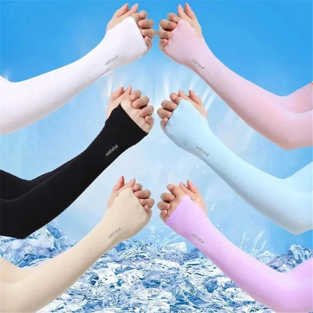 6-Pairs: Ice Silk UV Protection Arm Sleeves Sports & Outdoors - DailySale