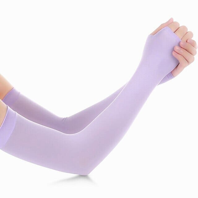 6-Pairs: Ice Silk UV Protection Arm Sleeves Sports & Outdoors Purple - DailySale