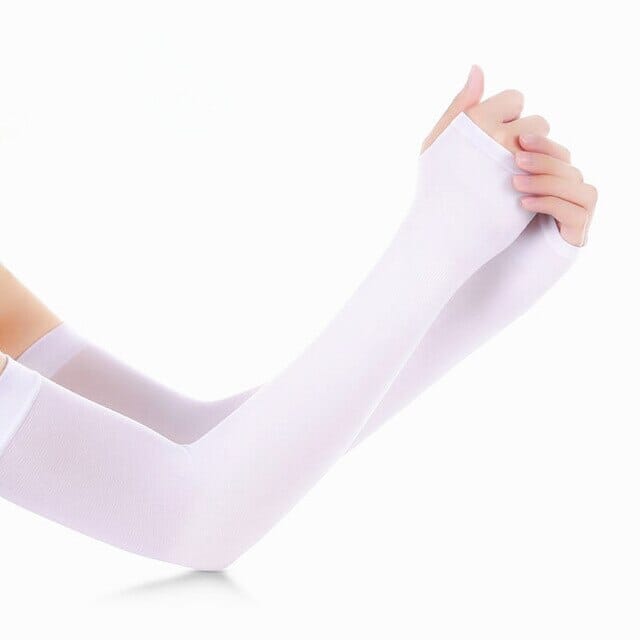 6-Pairs: Ice Silk UV Protection Arm Sleeves Sports & Outdoors White - DailySale
