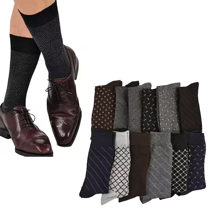6-Pairs: Men's Classic Patterned Dress Socks Men's Clothing - DailySale