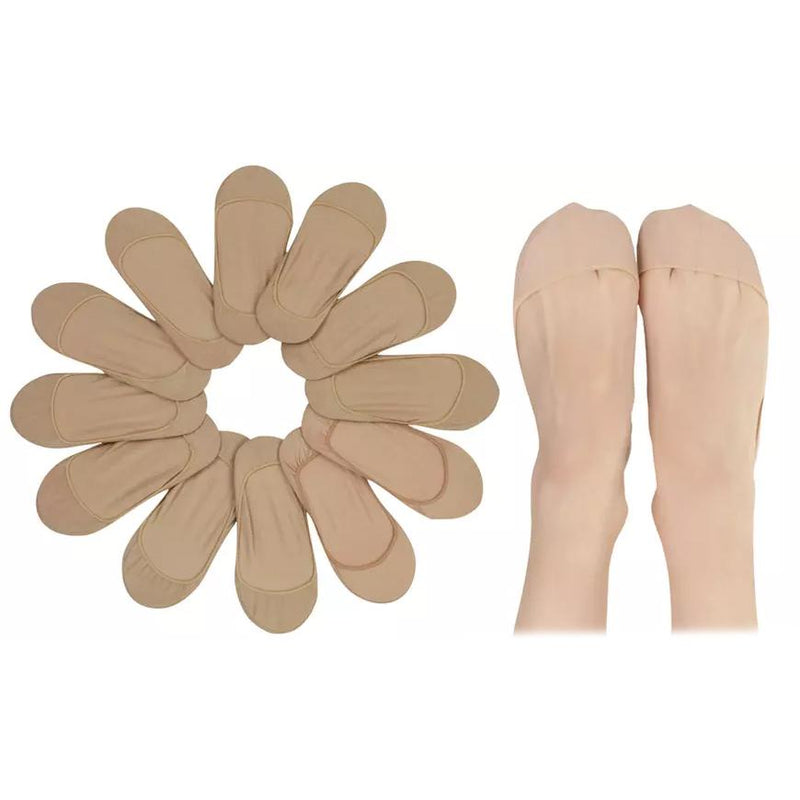 6-Pairs: Women's Laser Cut Foot Cover Liner Socks Women's Accessories Beige - DailySale