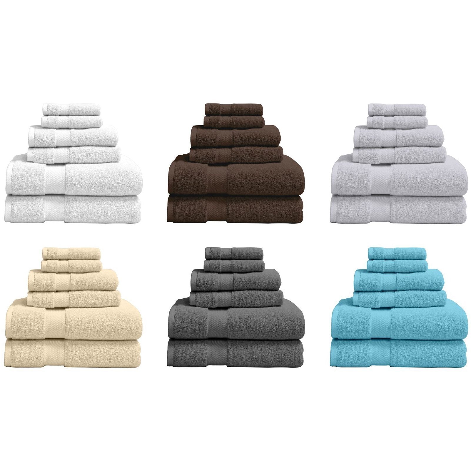 6-Piece: 100% Organic Cotton Bath Towel Set Bath - DailySale