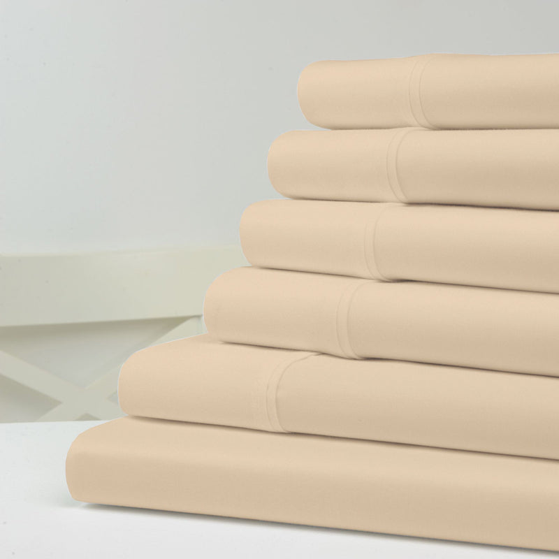 6-Piece: 1200 Thread Count Cotton Sheets