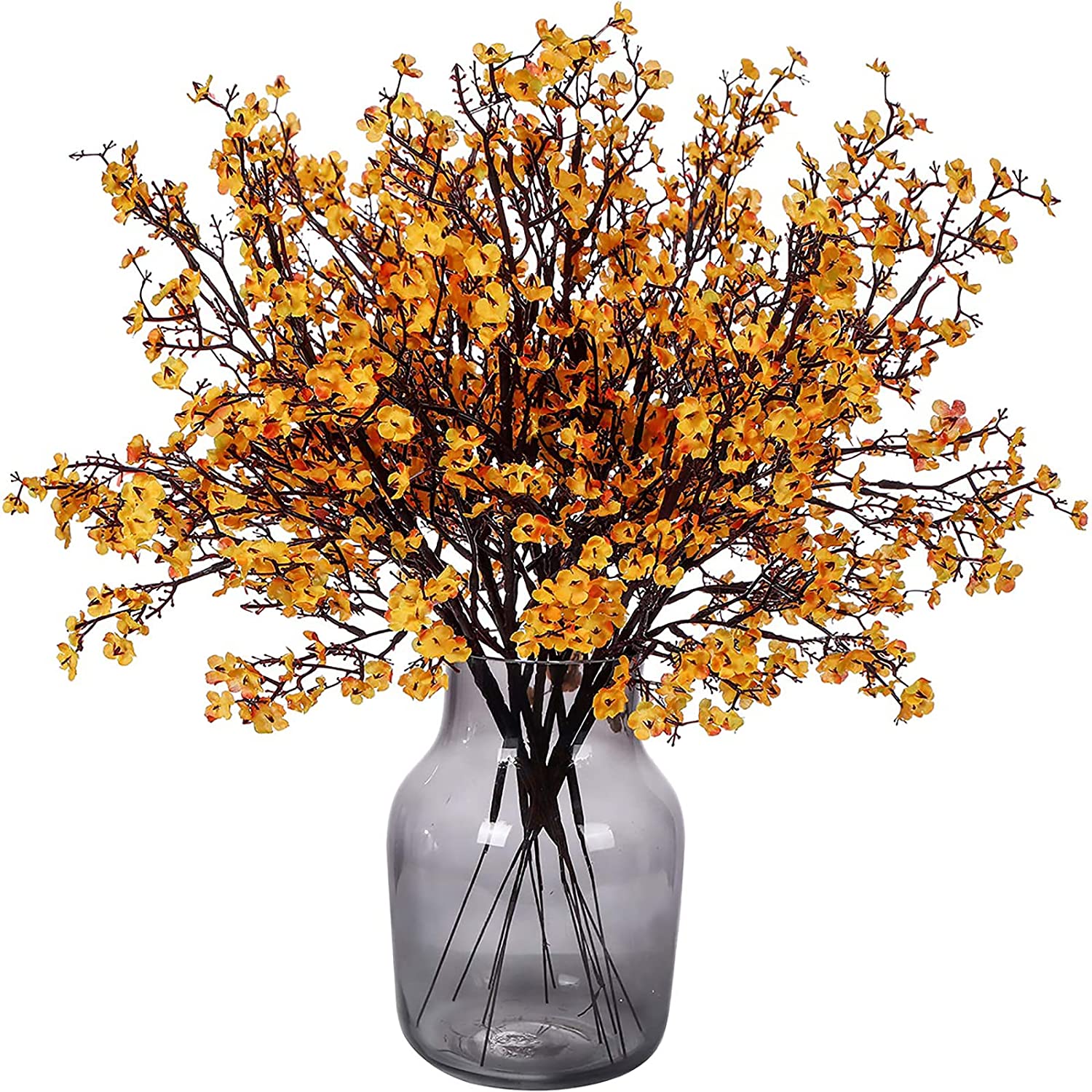 6-Piece: Baby's Breath Artificial Gypsophila Bouquet Furniture & Decor Orange - DailySale