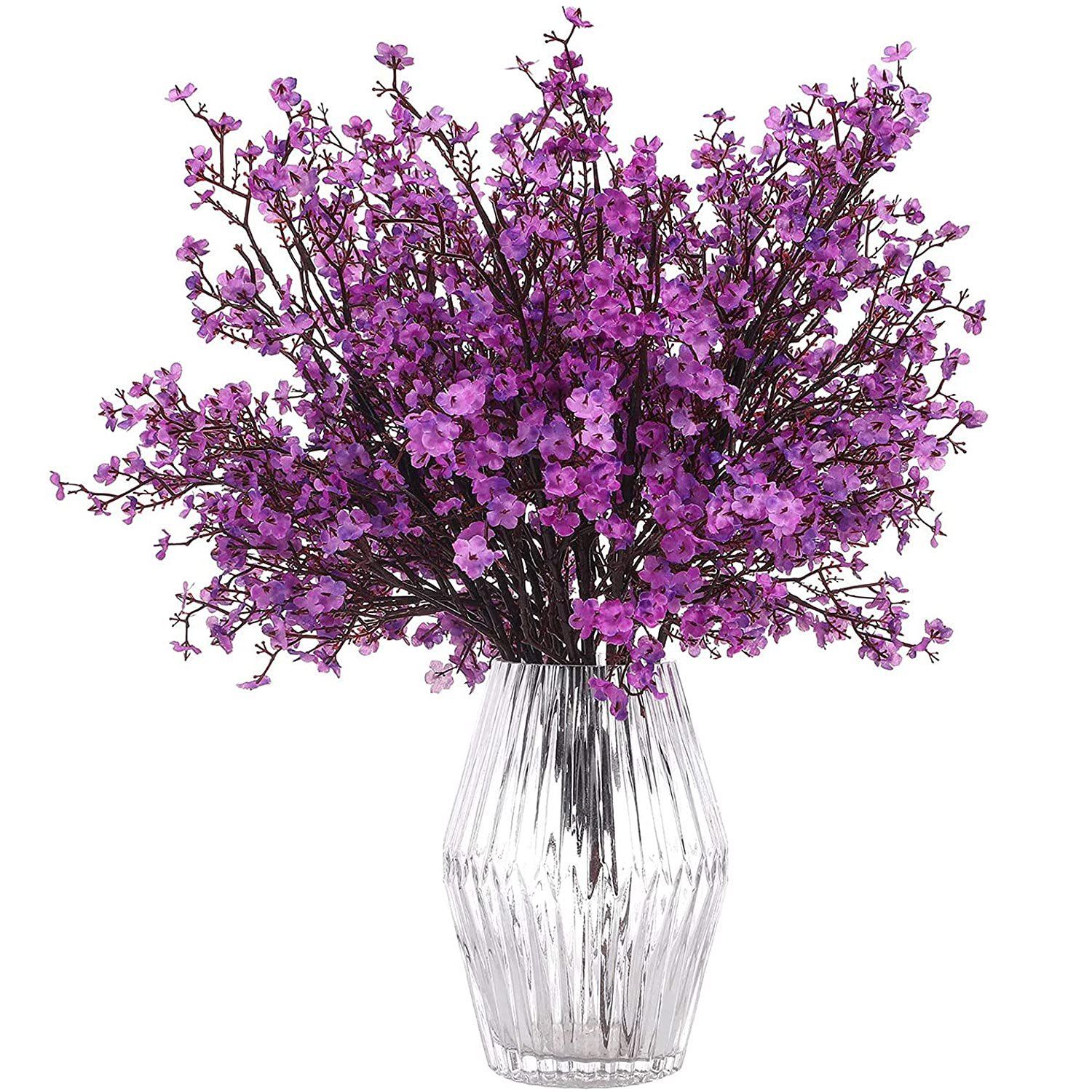 6-Piece: Baby's Breath Artificial Gypsophila Bouquet Furniture & Decor Purple - DailySale