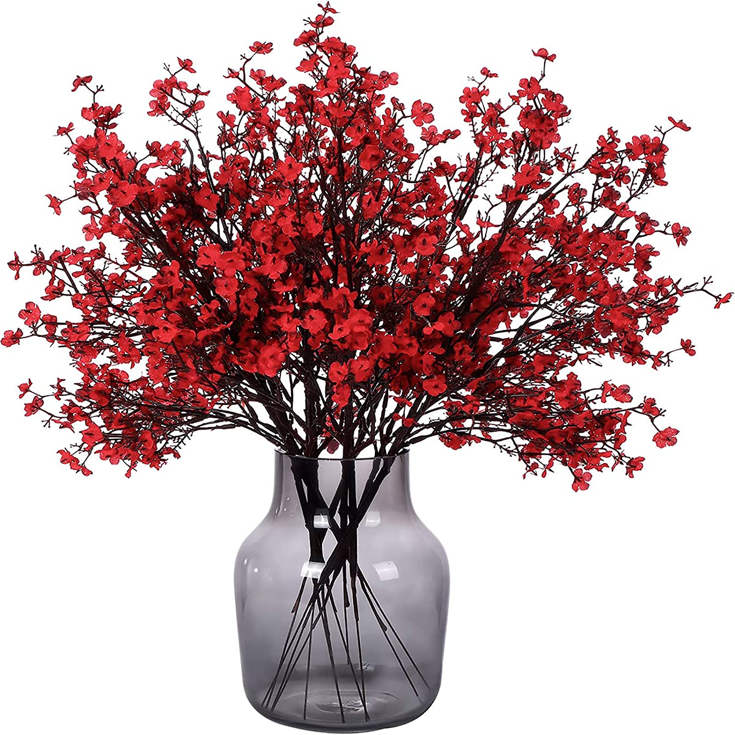 6-Piece: Baby's Breath Artificial Gypsophila Bouquet Furniture & Decor Red - DailySale