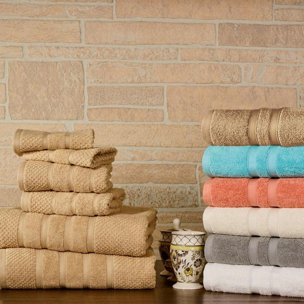 6-Piece Bibb Home Absorbent 100% Egyptian Cotton Towel Set Home Essentials - DailySale