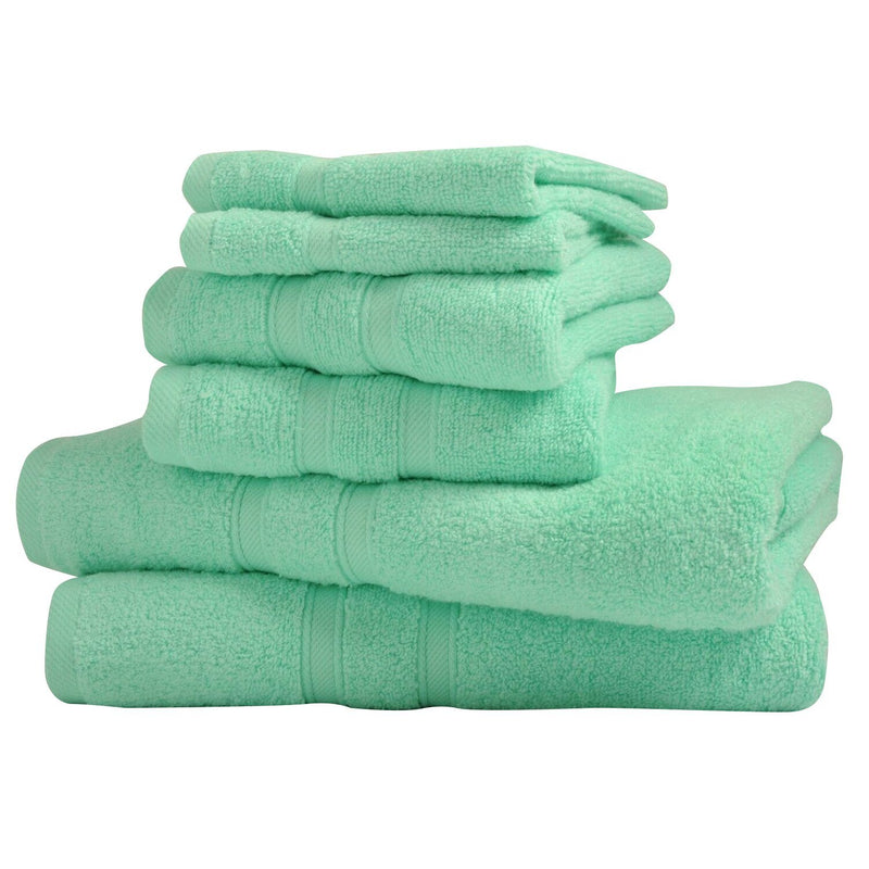 6-Piece: Bibb Home Zero Twist Egyptian Cotton Towel Set Bath Aqua - DailySale