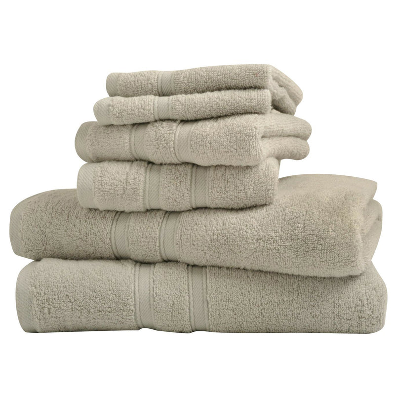 6-Piece: Bibb Home Zero Twist Egyptian Cotton Towel Set Bath Silver - DailySale