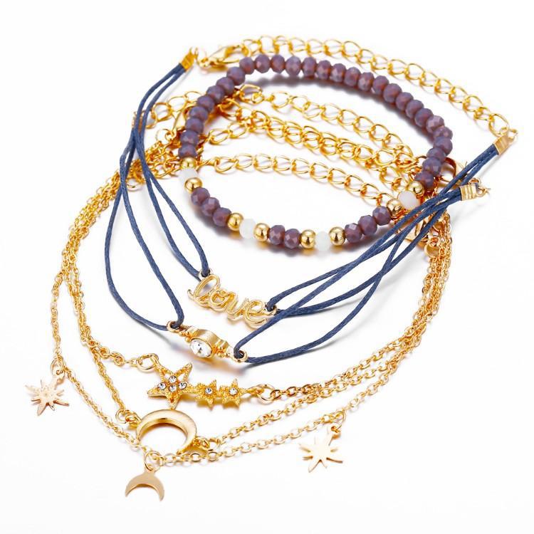 6-Piece: Crystal Celestial Marble Bracelet Set Bracelets - DailySale