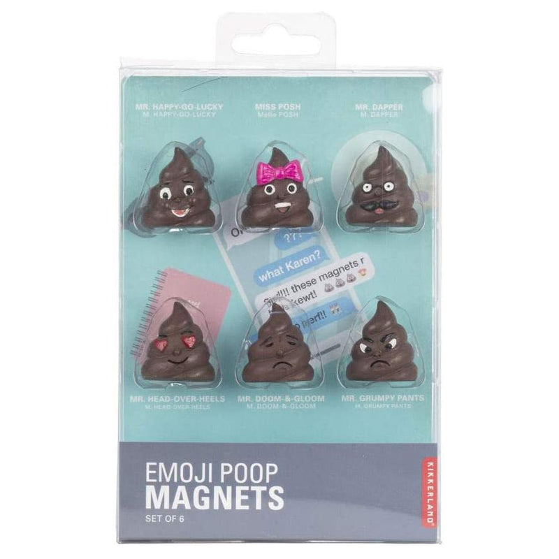 6-Piece: Kikkerland Poop/Poo Emoji Fridge Magnets Set Indoor Lighting & Decor - DailySale
