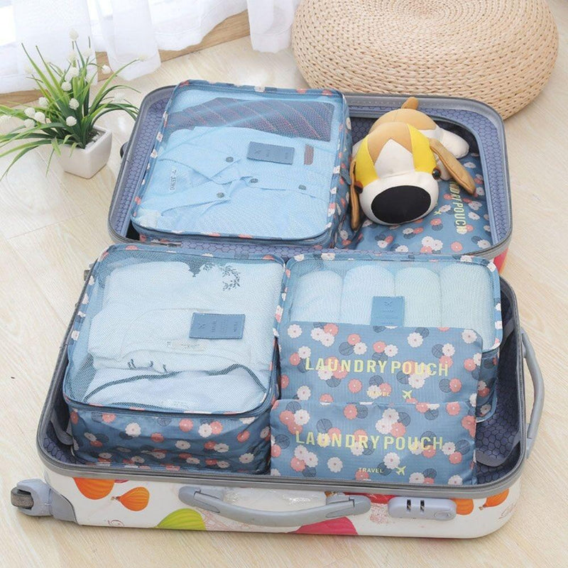 6-Piece Luggage Organizer - Assorted Colors Handbags & Wallets Blue - DailySale