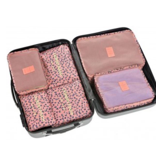 6-Piece Luggage Organizer - Assorted Colors Handbags & Wallets Peach - DailySale