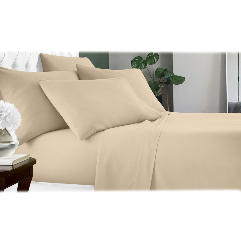 6-Piece: Luxury Home Cool Bamboo-Fiber Sheet Set Bedding Cream Full - DailySale