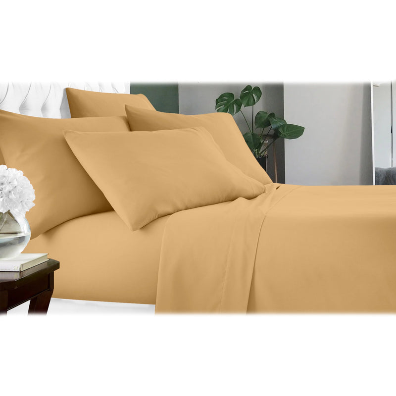 6-Piece: Luxury Home Cool Bamboo-Fiber Sheet Set Bedding Gold Full - DailySale