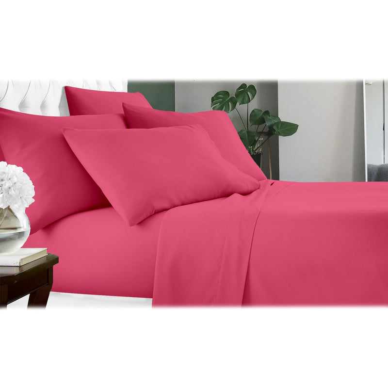 6-Piece: Luxury Home Cool Bamboo-Fiber Sheet Set Bedding Hot Pink Full - DailySale