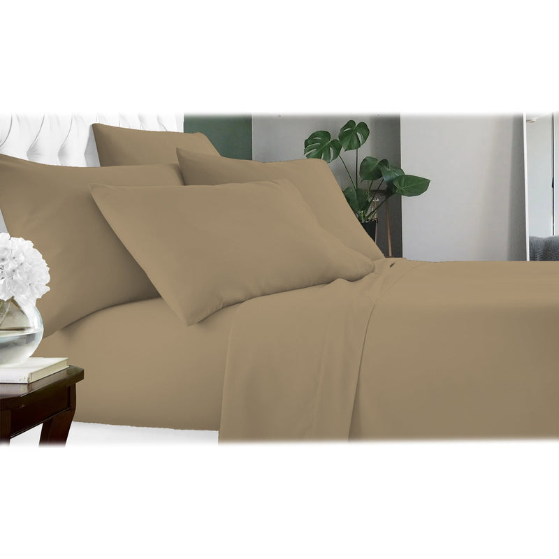 6-Piece: Luxury Home Cool Bamboo-Fiber Sheet Set Bedding Khaki Full - DailySale