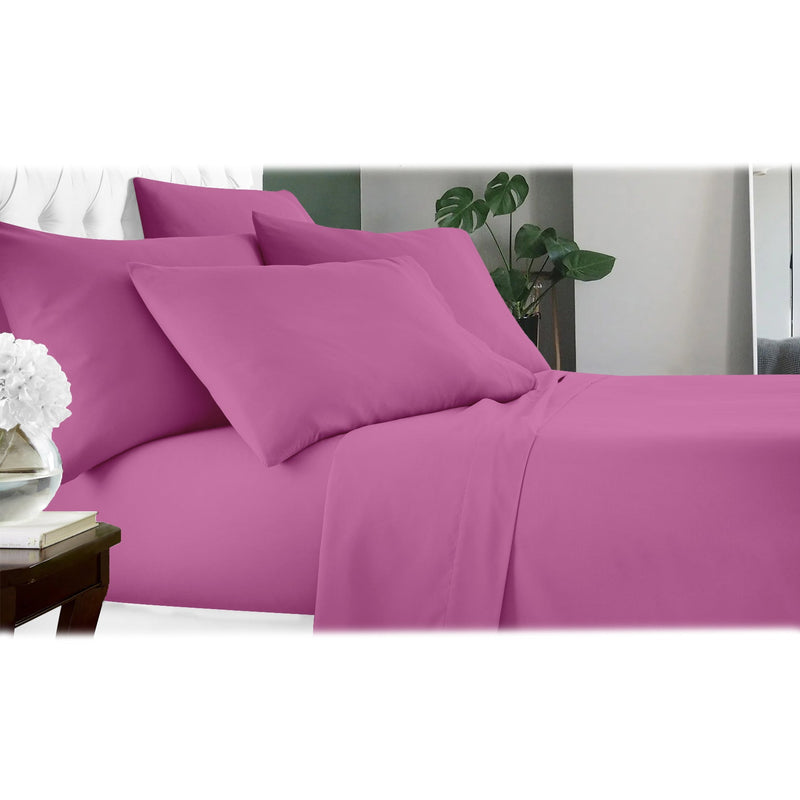 6-Piece: Luxury Home Cool Bamboo-Fiber Sheet Set Bedding Light Pink Full - DailySale